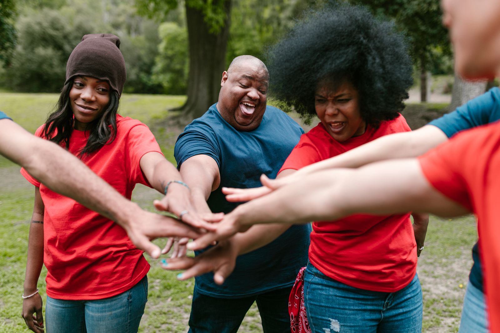 A diverse group enjoying an outdoor activity
